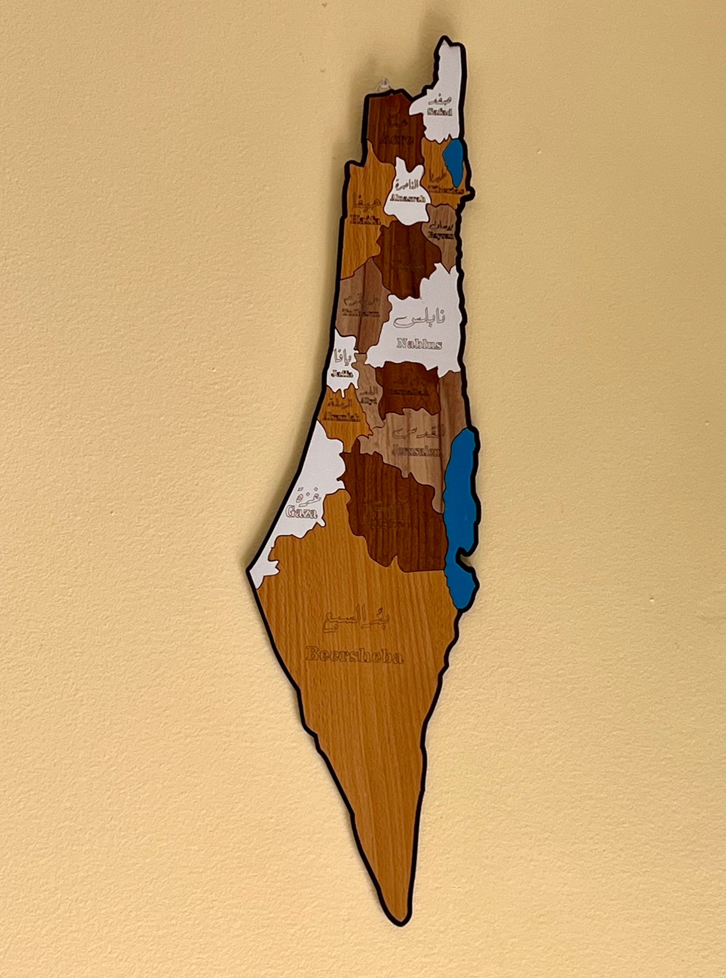 Wooden Historical Palestine Map Wall Decorations