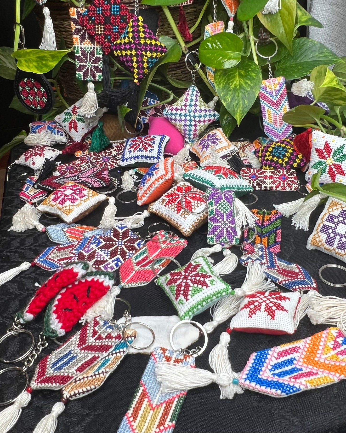 Handmade Embroidered (tatreez) Keychain Decorations