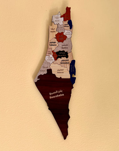 Wooden Historical Palestine Map Wall Decorations