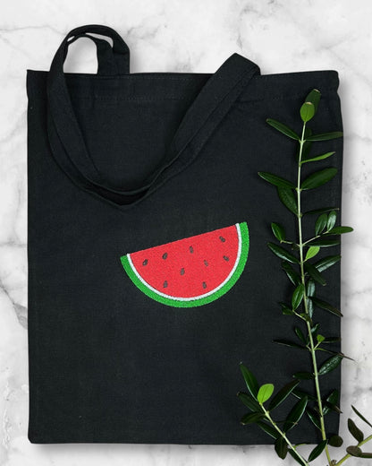 Black Tote Bag with Authentic Palestinian Embroidery