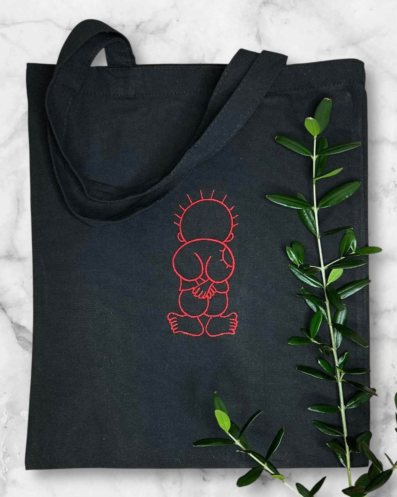 Black Tote Bag with Authentic Palestinian Embroidery