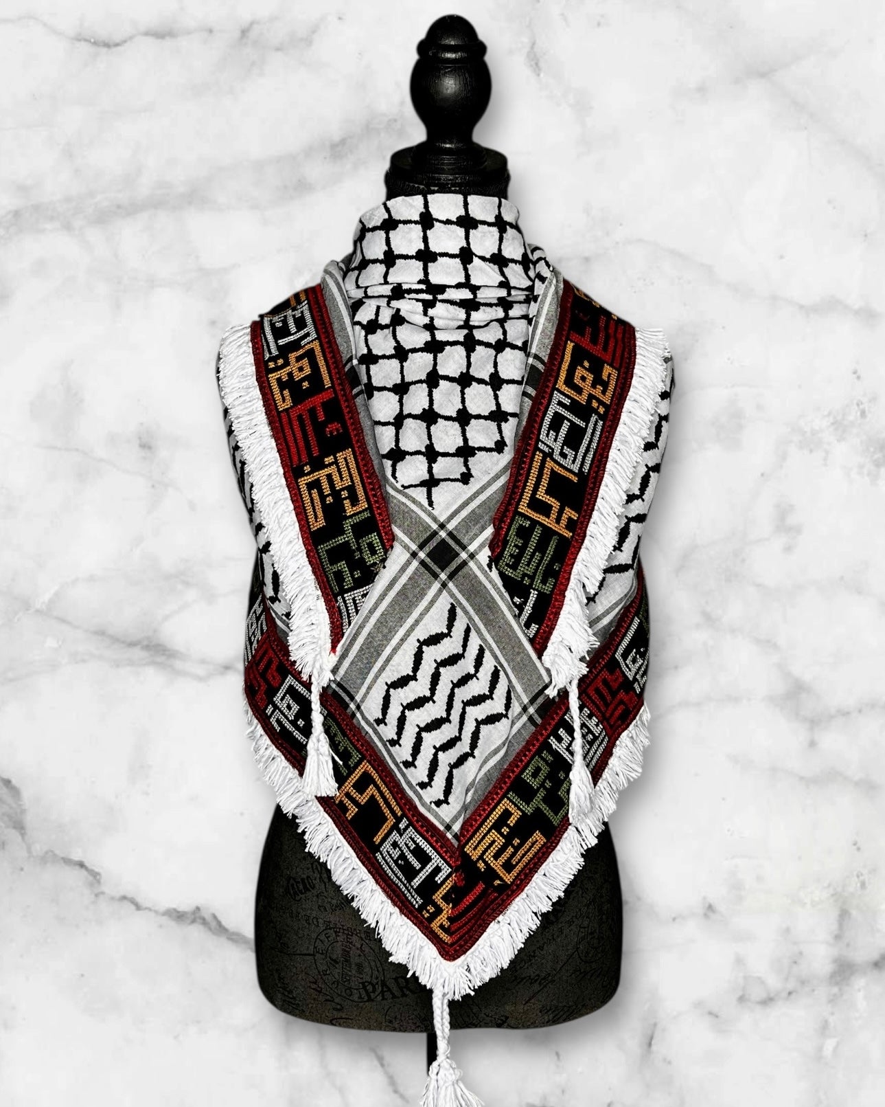 Unique Embroidered (Tatreez) Keffiyehs