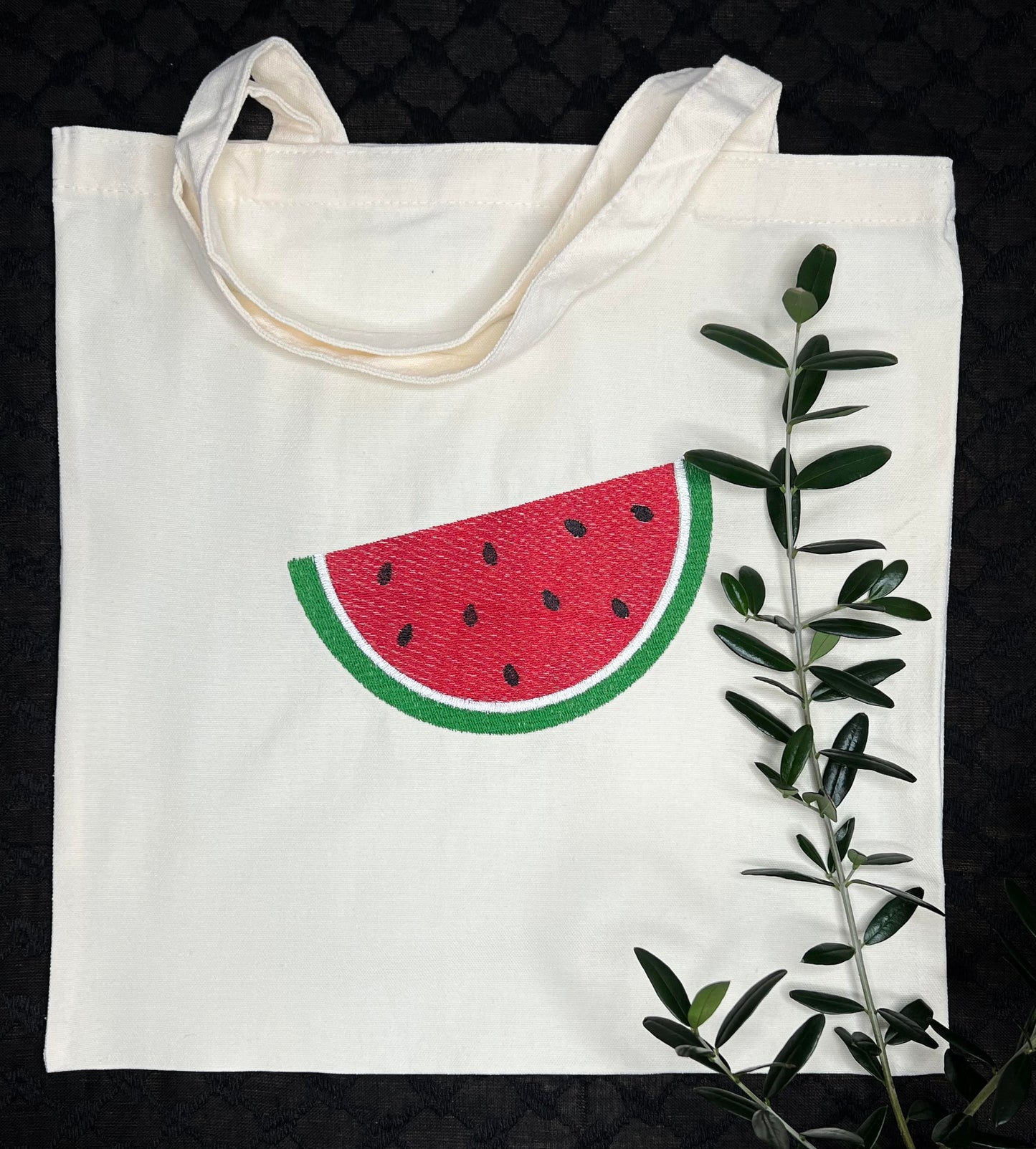 White Tote Bag with Authentic Palestinian Embroidery